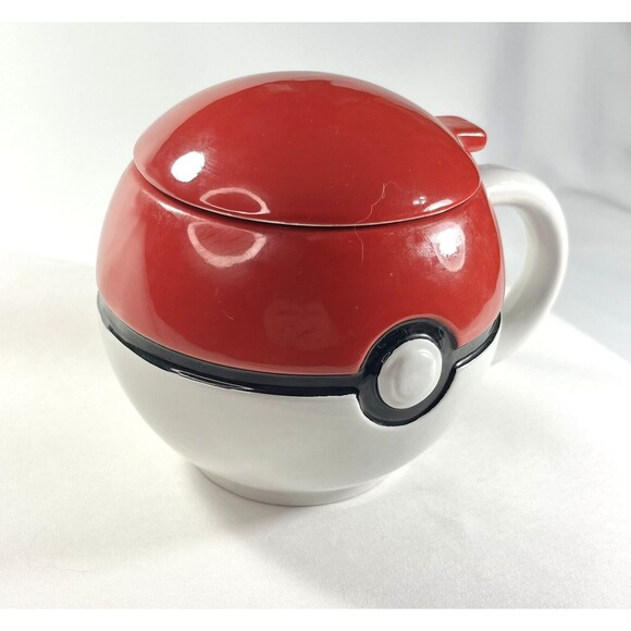 Pokémon GO Just Funky Ceramic Mug With Lid Red POKEBALL 16oz - Picture 2 of 10